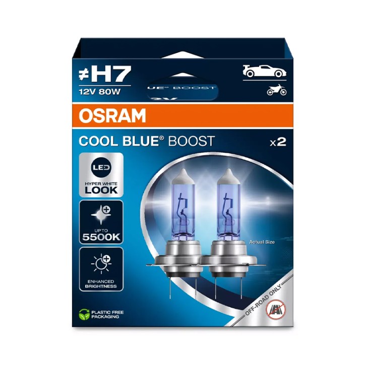Kit 2 Lâmpadas H7 12V/80W OSRAM Cool Blue Boost® HB