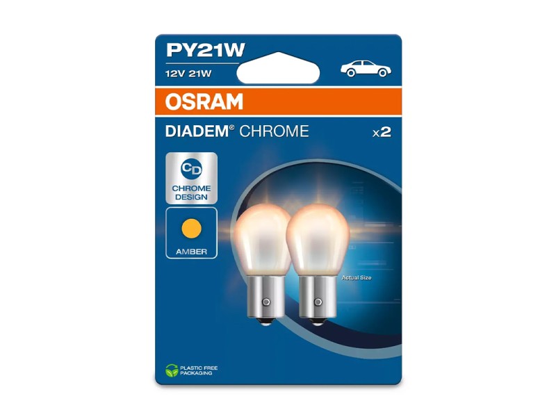 Kit 2 Lamps PY21W 12V/21W OSRAM Diadem Chrome® Blister Kit 2 Lamps PY21W 12V/21W OSRAM Diadem Chrome® Blister