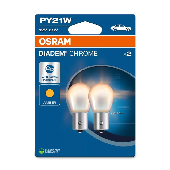 Kit 2 Lamps PY21W 12V/21W OSRAM Diadem Chrome® Blister