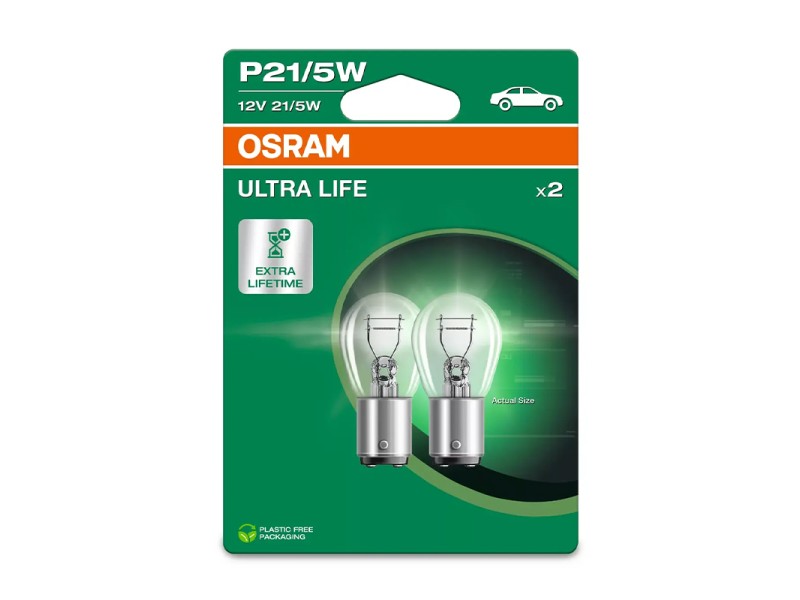 Kit 2 Lámparas P21/5W 12V 21/5W OSRAM Ultra Life® Blister Kit 2 Lámparas P21/5W 12V 21/5W OSRAM Ultra Life® Blister