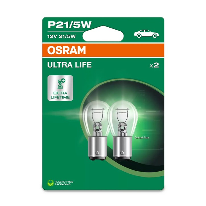 Kit 2 Lámparas P21/5W 12V 21/5W OSRAM Ultra Life® Blister