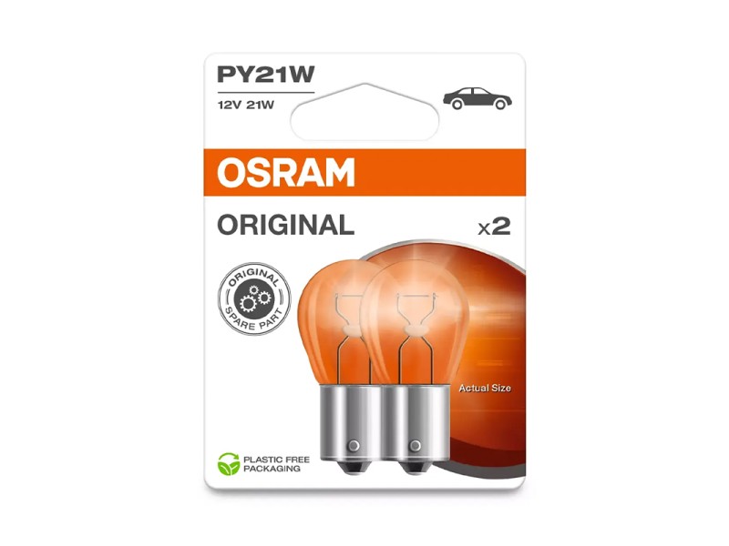 Kit 2 Lámparas PY21W 12V/21W OSRAM Original Line® Blister Kit 2 Lámparas PY21W 12V/21W OSRAM Original Line® Blister