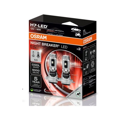 Kit 2 Lâmpadas LED H7 12V/16W OSRAM Night Breaker LED SPEED