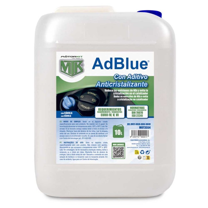 Aditivo Adblue Anti Cristais 10 Litros C/Tubo
