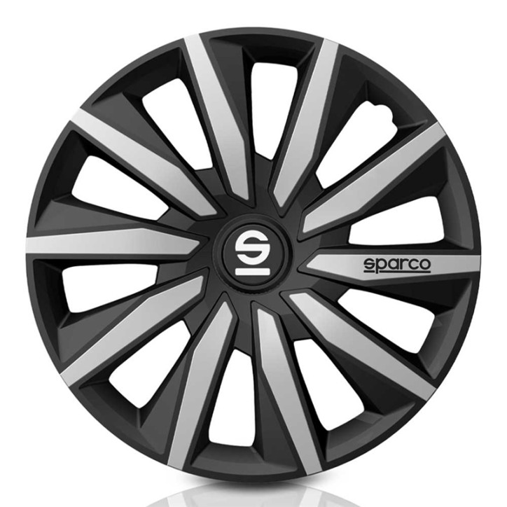 Tampões de Roda MILANO 14'' SPARCO Corsa Preto e Prata