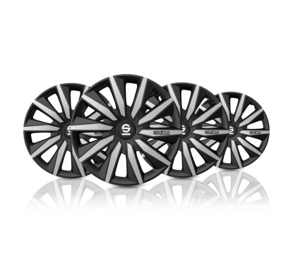 Tampões de Roda MILANO 14'' SPARCO Corsa Preto e Prata