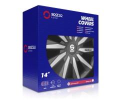 Juego Tapacubos MILANO 14'' SPARCO Corsa Negro y Plata