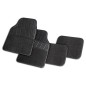 Juego de 4 Alfombras de Goma y Moqueta - CAPRI - Negro Juego de 4 Alfombras de Goma y Moqueta - CAPRI - Negro