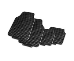 Juego de 4 Alfombras de Goma - SORRENTO - Negro