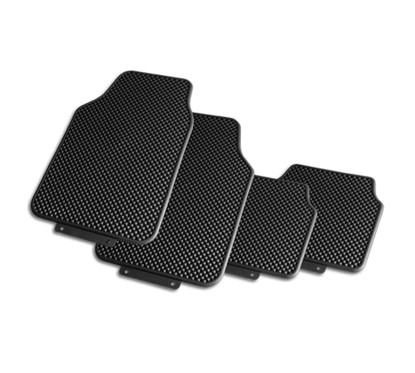 Jeu de 4 Tapis en PVC - SORRENTO - Noir
