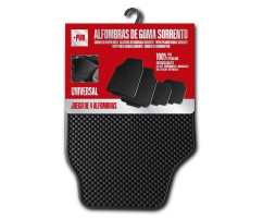 Juego de 4 Alfombras de Goma - SORRENTO - Negro