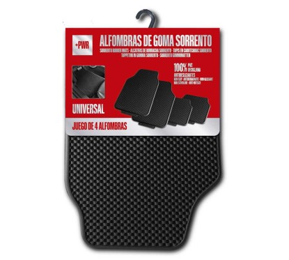Jeu de 4 Tapis en PVC - SORRENTO - Noir