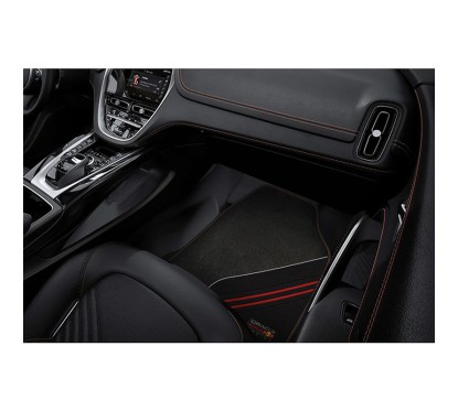 Set of 4 Rubber & Carpet Mat RED BULL RACING Black & Red