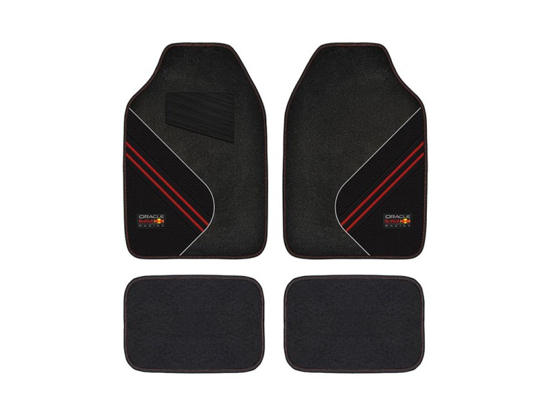 Jeu de 4 Tapis en PVC & Carpet RED BULL RACING Noir et Rouge Jeu de 4 Tapis en PVC & Carpet RED BULL RACING Noir et Rouge
