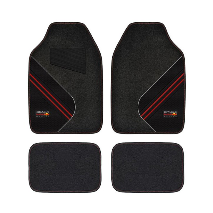 Kit Tapetes PVC e Alcatifa RED BULL RACING Preto e Vermelho