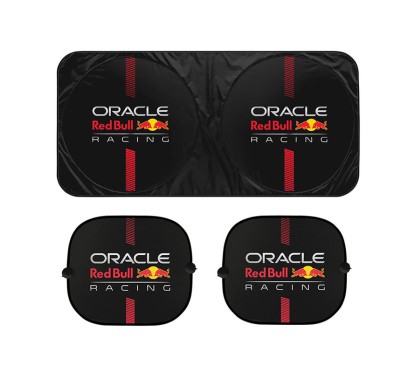 Foldable Car Sunshades RED BULL RACING Black & RED 3 Pieces
