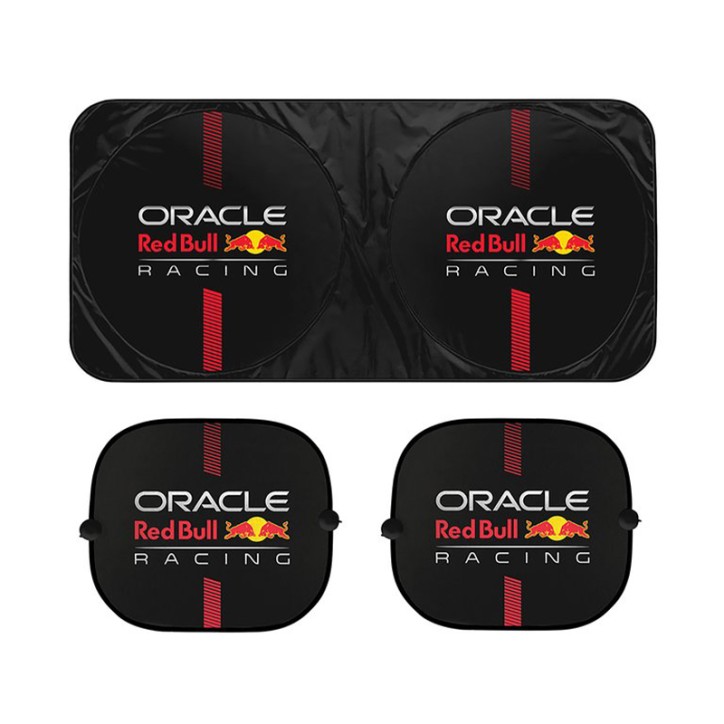 Foldable Car Sunshades RED BULL RACING Black & RED 3 Pieces