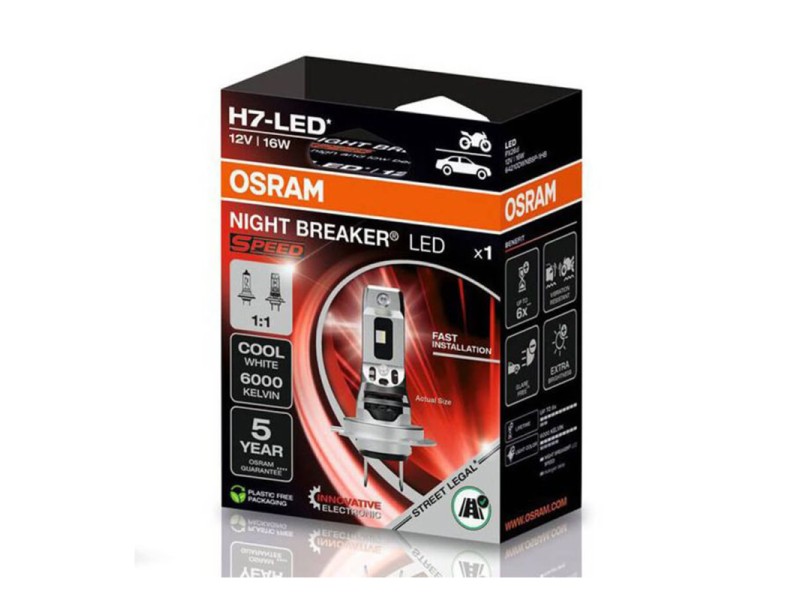 Lâmpada LED H7 12V/16W OSRAM Night Breaker LED SPEED Lâmpada LED H7 12V/16W OSRAM Night Breaker LED SPEED