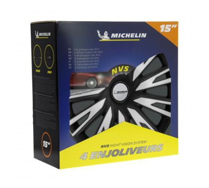 Tampões de Roda COP S&B 15'' MICHELIN Preto e Prata