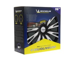 Juego Tapacubos COP S&B 16'' MICHELIN Negro y Plata