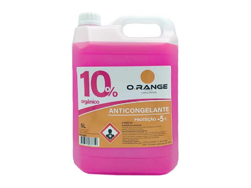 Antifreeze 5L O.RANGE 10% Pink OAT - Protection -5°C