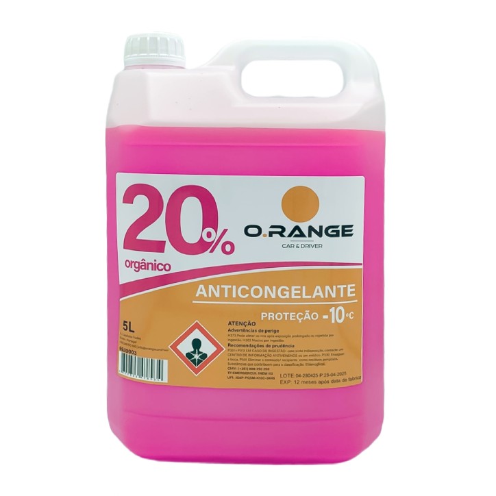 Antifreeze 5L O.RANGE 20% Pink OAT - Protection -10°C