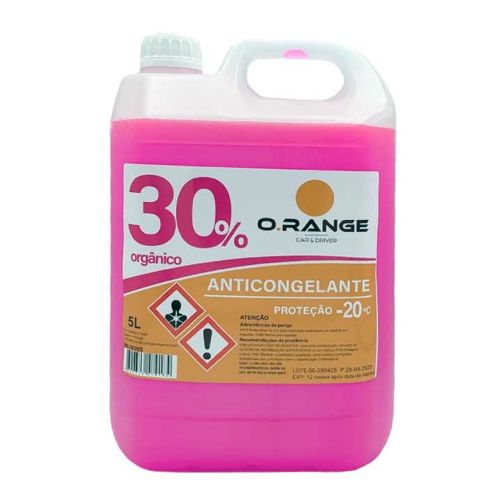 Antigel 5L O.RANGE 30% Rose OAT - Protection -20°C