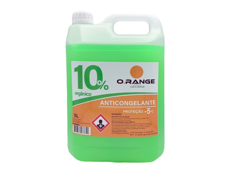 Antifreeze 5L O.RANGE 10% Green OAT - Protection -5°C
