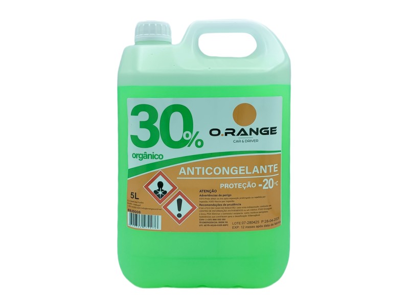 Anticongelante 5L O.RANGE 30% Verde OAT - Protección -20°C