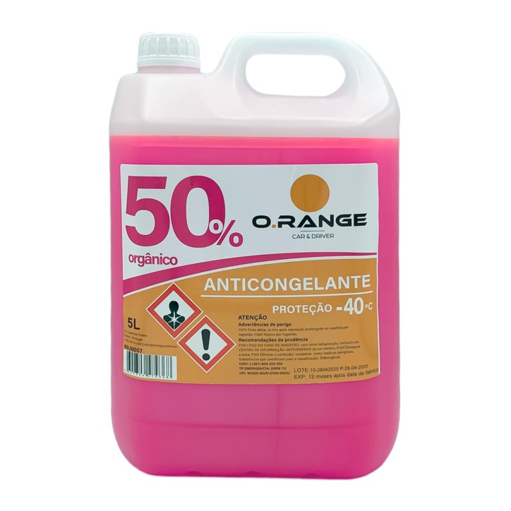 Antifreeze 5L O.RANGE 50% Pink OAT - Protection -40°C