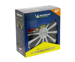 Juego Tapacubos NVS 04 15'' MICHELIN Negro y Plata