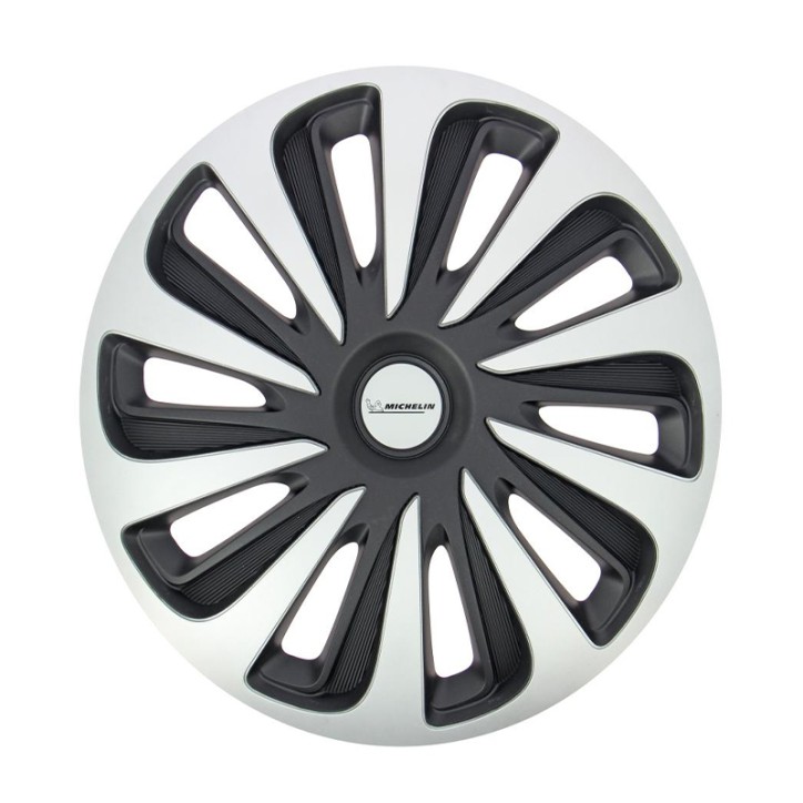 Tampões de Roda NVS 3D Black Edition 15'' MICHELIN Preto e Prata