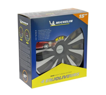 Juego Tapacubos NVS 3D Black Edition 15'' MICHELIN Negro y Plata