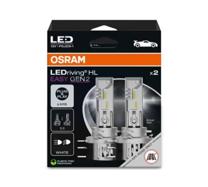 Kit 2 Lâmpadas LED H15 12V 23/4W OSRAM LEDriving HLM EASY2 HB