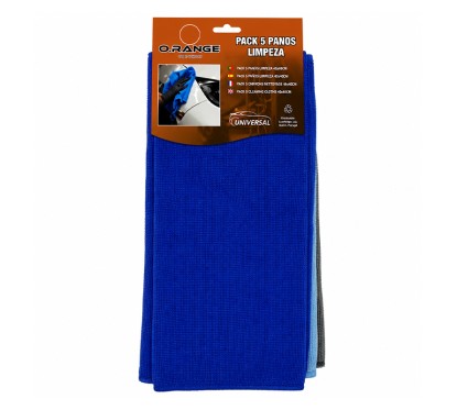 Pack de 5 Chiffons Microfibre O.RANGE Nettoyage Automobile
