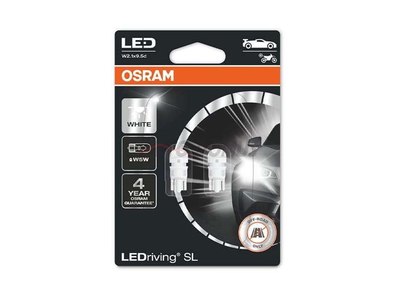 Kit 2 Lâmpadas LED W5W 12V/1W OSRAM LEDriving® SL WHITE