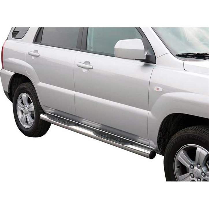 Marche Pieds KIA Sportage 08-10 Inoxydable Tube 76MM