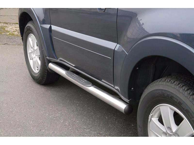 Estribos Mitsubishi Pajero 2007+ 3P Inox Tubo 76MM Estribos Mitsubishi Pajero 2007+ 3P Inox Tubo 76MM