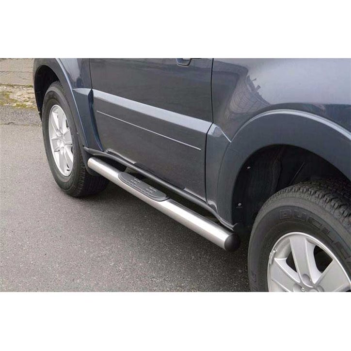 Estribos Mitsubishi Pajero 2007+ 3P Inox Tubo 76MM